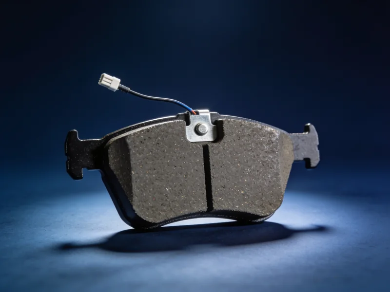 A brake pad with a thin electronic wear-sensor wire attached